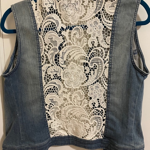 Bebe Laced Jean Vest - Picture 2 of 3